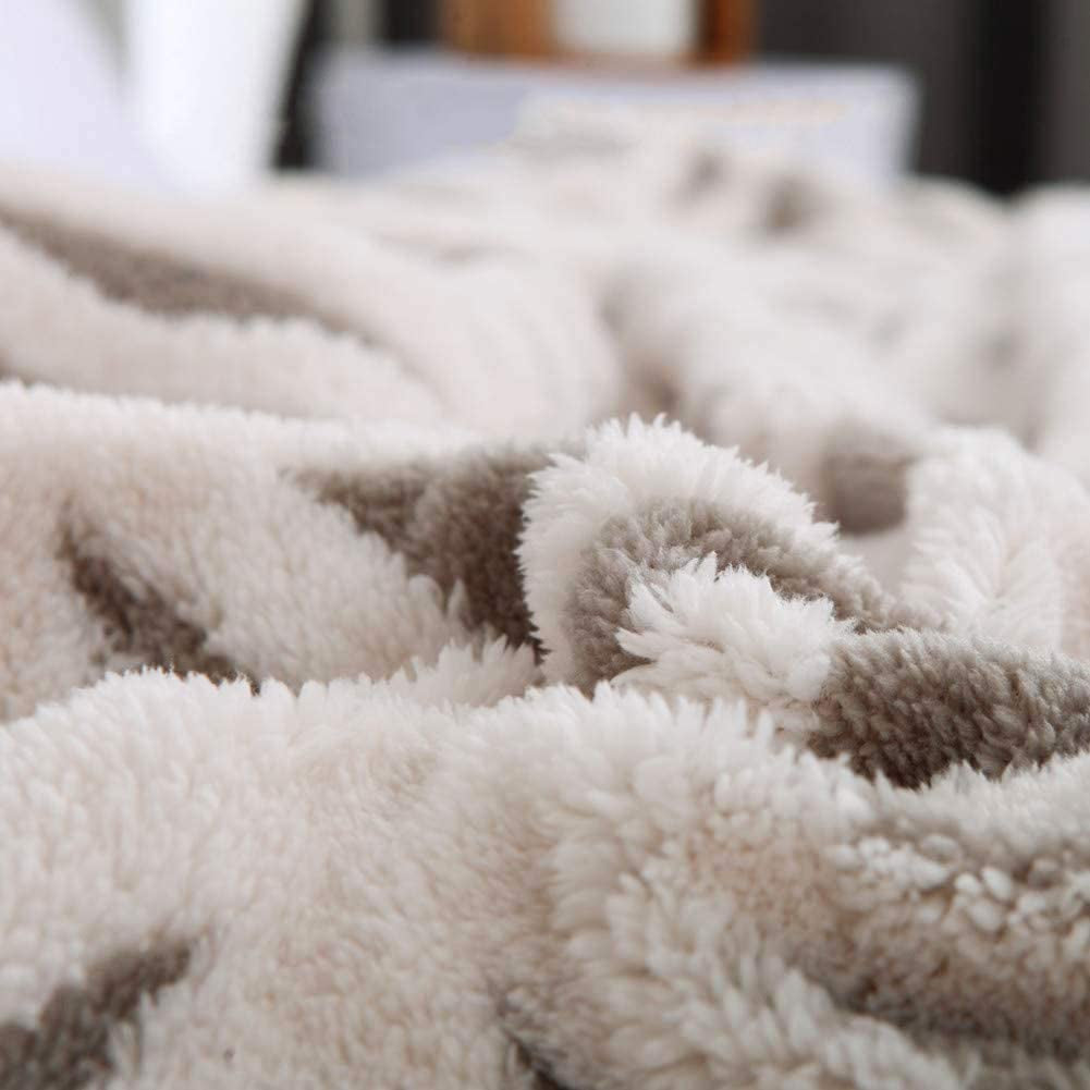 Sherpa Fleece Blanket Fuzzy Soft Throw Blanket Dual Sided Blanket for Couch Sofa Bed (Grey, 40"X50")