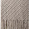 Acrylic Knitted Throw Blanket, Lightweight and Soft Cozy Decorative Woven Blanket with Tassels for Travel, Couch, Bed, Sofa, 51X67 Inches, Taupe Checkered