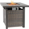 28-Inch Outdoor Propane Fire Pit Table for Patio, 50,000 BTU CSA Certified, Rattan Wicker Aluminum Frame,Grey